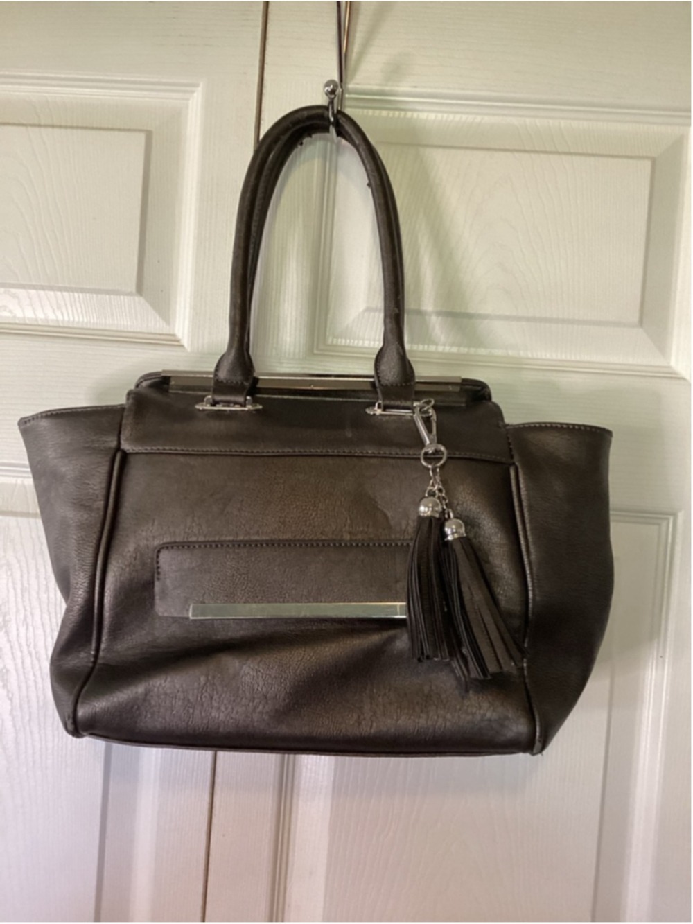 Women's Charming Charlie’s Gray One Size Tote Bag with Silver Hardware